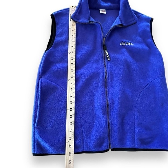 Vintage Fleece Vest San Diego 2000 Andy's Full Zip Blue Small - Picture 5 of 12